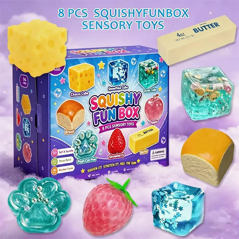 Eight viral squishies. One box.